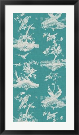 Framed Toile in Turquoise Print