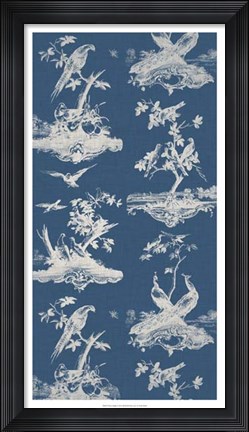 Framed Toile in Indigo Print