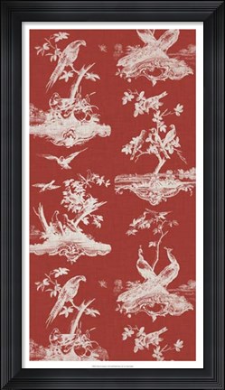 Framed Toile in Crimson Print