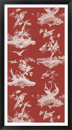 Framed Toile in Crimson Print