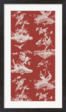 Framed Toile in Crimson Print