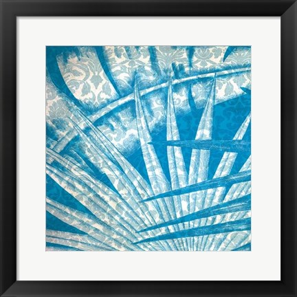 Framed Damask Palms I Print