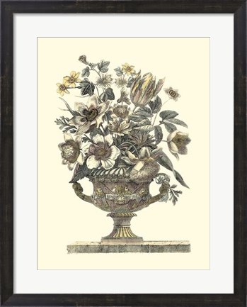 Framed Flowers in an Urn I (Sepia) Print