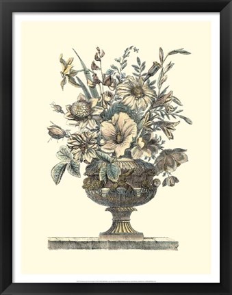 Framed Flowers in an Urn II (Sepia) Print