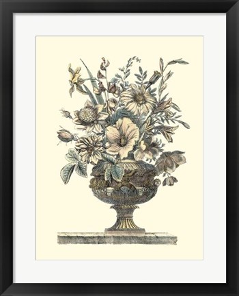 Framed Flowers in an Urn II (Sepia) Print