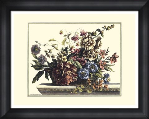 Framed Basket of Flowers I Print