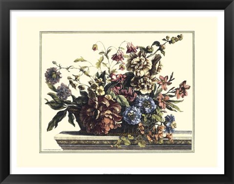 Framed Basket of Flowers I Print