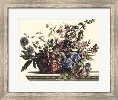 Framed Basket of Flowers I Print