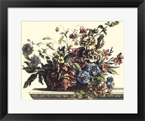 Framed Basket of Flowers I Print