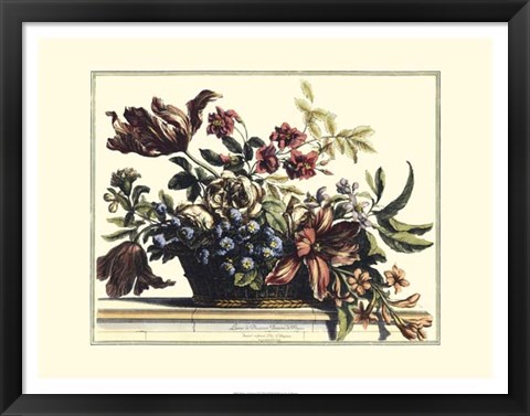 Framed Basket of Flowers II Print