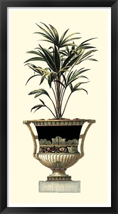 Framed Elegant Urn with Foliage I Print