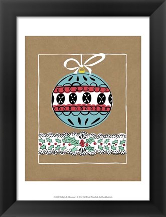 Framed Holly Jolly Christmas I Print