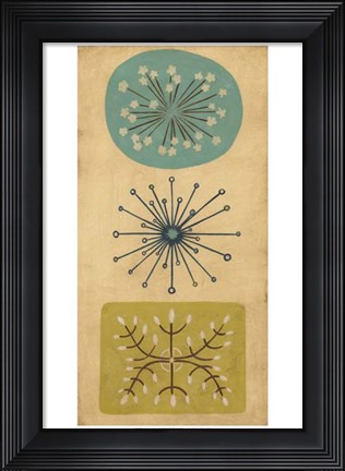 Framed Starburst Trio I Print
