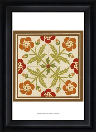 Framed Floral Folk Tile III Print