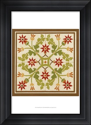 Framed Floral Folk Tile IV Print