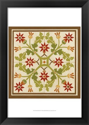 Framed Floral Folk Tile IV Print