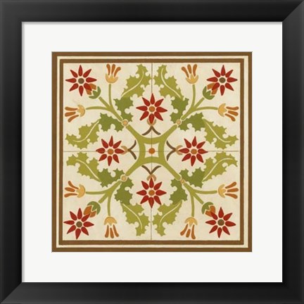 Framed Floral Folk Tile IV Print