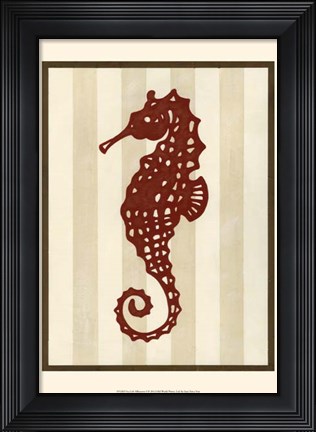 Framed Sea Life Silhouette I Print