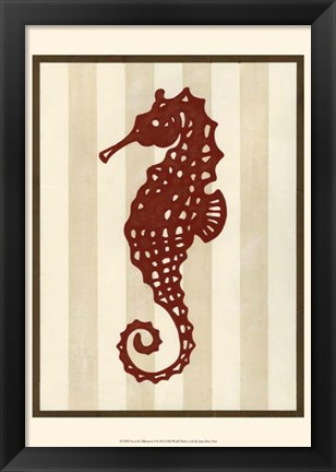 Framed Sea Life Silhouette I Print