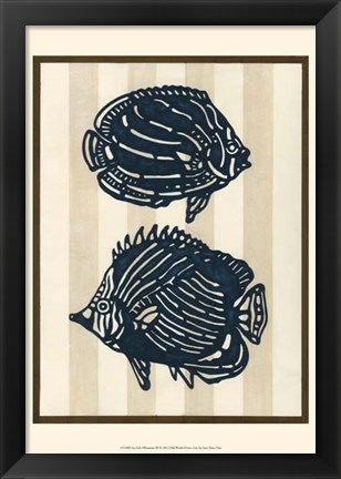 Framed Sea Life Silhouette III Print