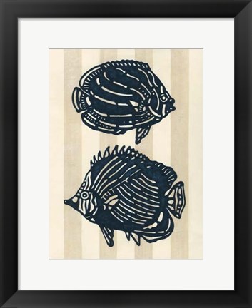 Framed Sea Life Silhouette III Print