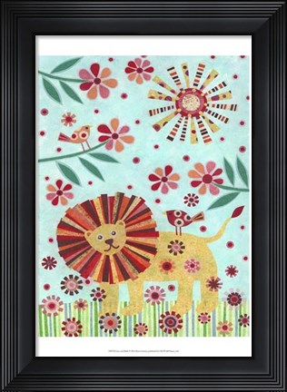 Framed Lion and Birds Print