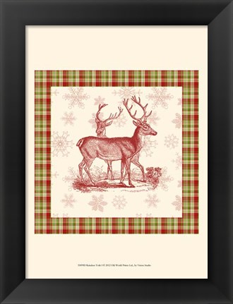 Framed Reindeer Toile I Print