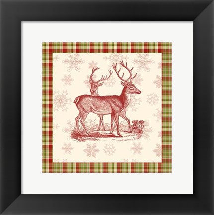 Framed Reindeer Toile I Print