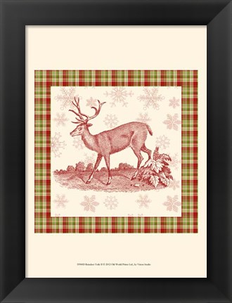 Framed Reindeer Toile II Print