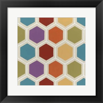 Framed Retro Pattern I Print