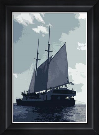 Framed Caribbean Vessel I Print