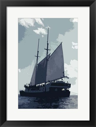 Framed Caribbean Vessel I Print