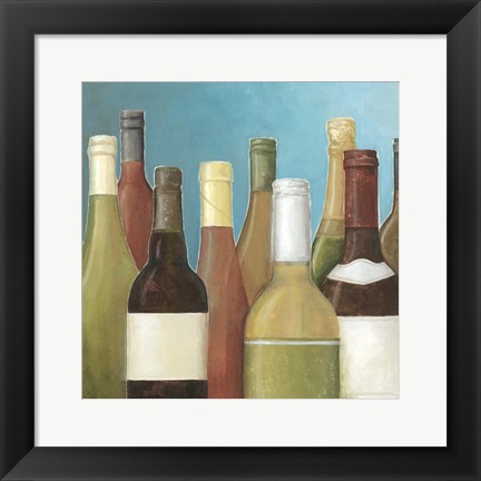 Framed Wine Bottles I Print