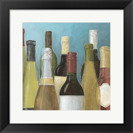 Framed Wine Bottles II Print