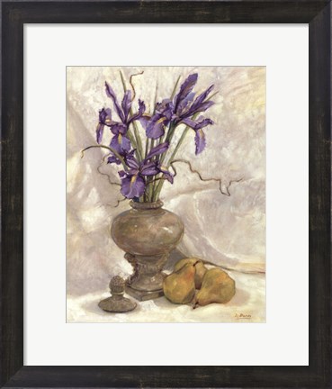 Framed Purple Iris &amp; Pear Print