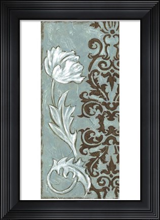 Framed Floral and Damask I Print