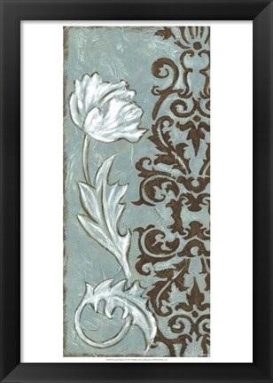 Framed Floral and Damask I Print