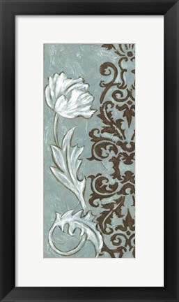 Framed Floral and Damask I Print