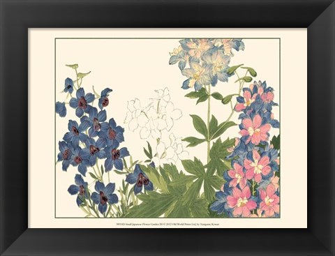 Framed Small Japanese Flower Garden III Print