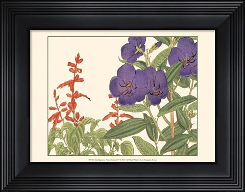 Framed Small Japanese Flower Garden VI Print