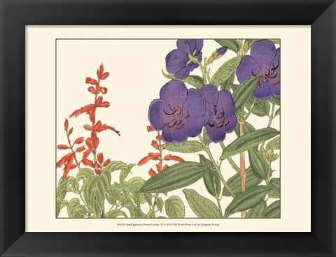 Framed Small Japanese Flower Garden VI Print