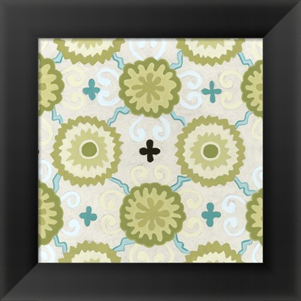 Framed Cottage Patterns III Print