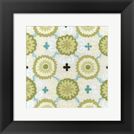 Framed Cottage Patterns III Print