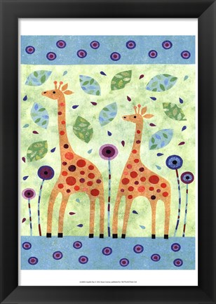 Framed Giraffe Pair Print