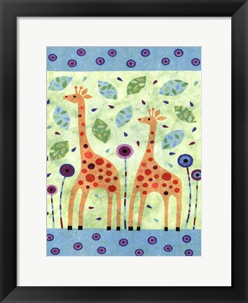 Framed Giraffe Pair Print