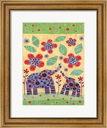 Framed Elephant Pair Print