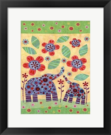 Framed Elephant Pair Print