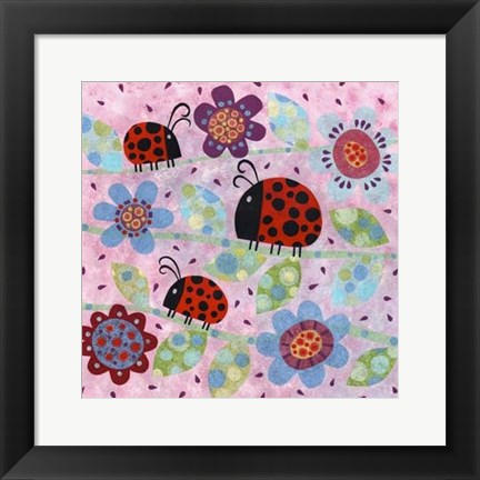 Framed Lady Bugs Print