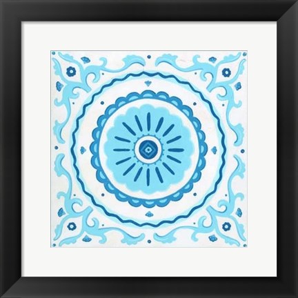 Framed Folk Tile I Print