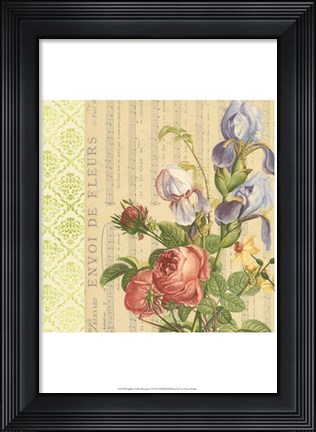 Framed English Garden Bouquet I Print